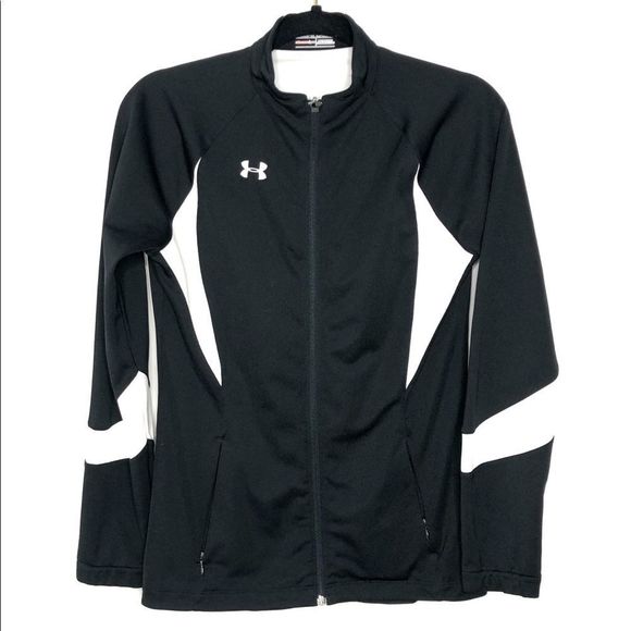 Under Armour All Season Loose Gear Zip Up Jacket Athletic Black White Lightweigh - Picture 1 of 8